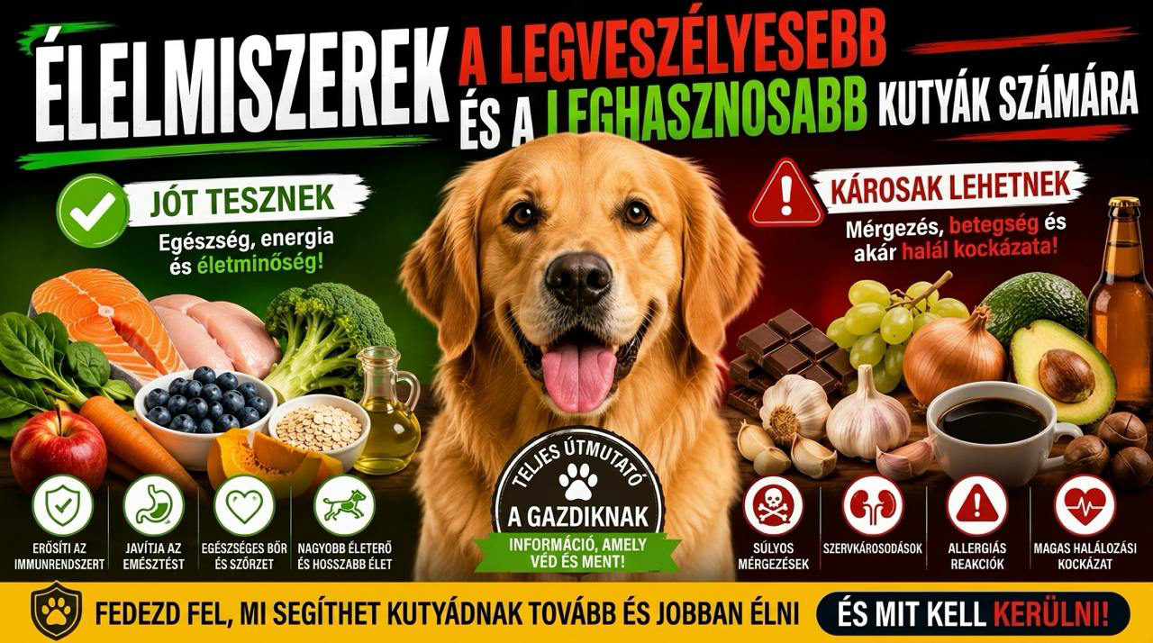 A legveszélyesebb és leghasznosabb élelmiszerek kutyák számára