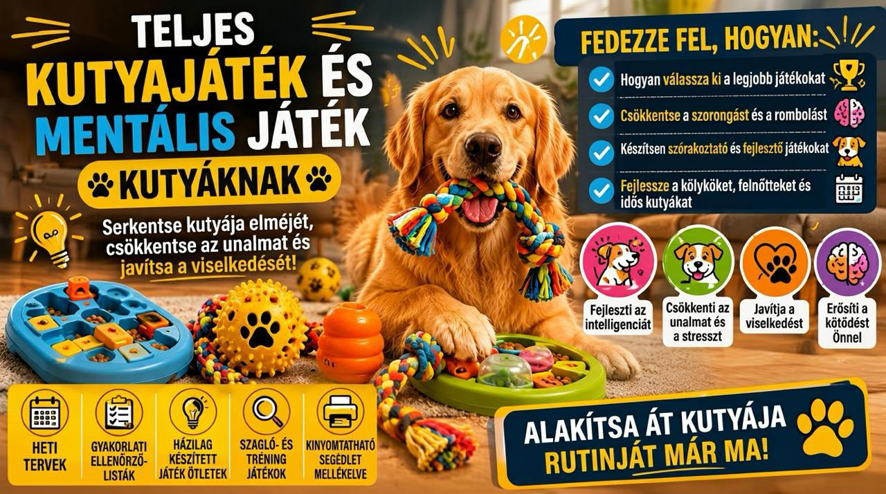 Útmutató a kutyajátékokhoz és mentális tevékenységekhez
