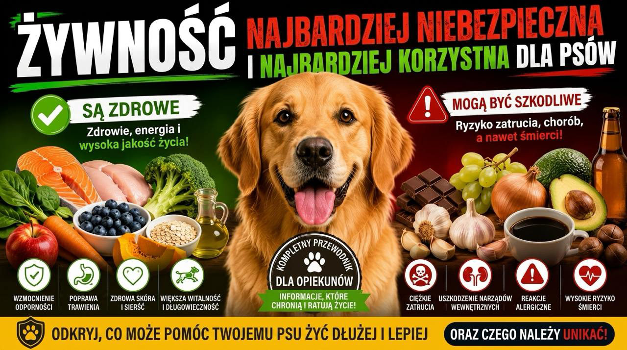 Najbardziej niebezpieczna i najbardziej korzystna żywność dla psów